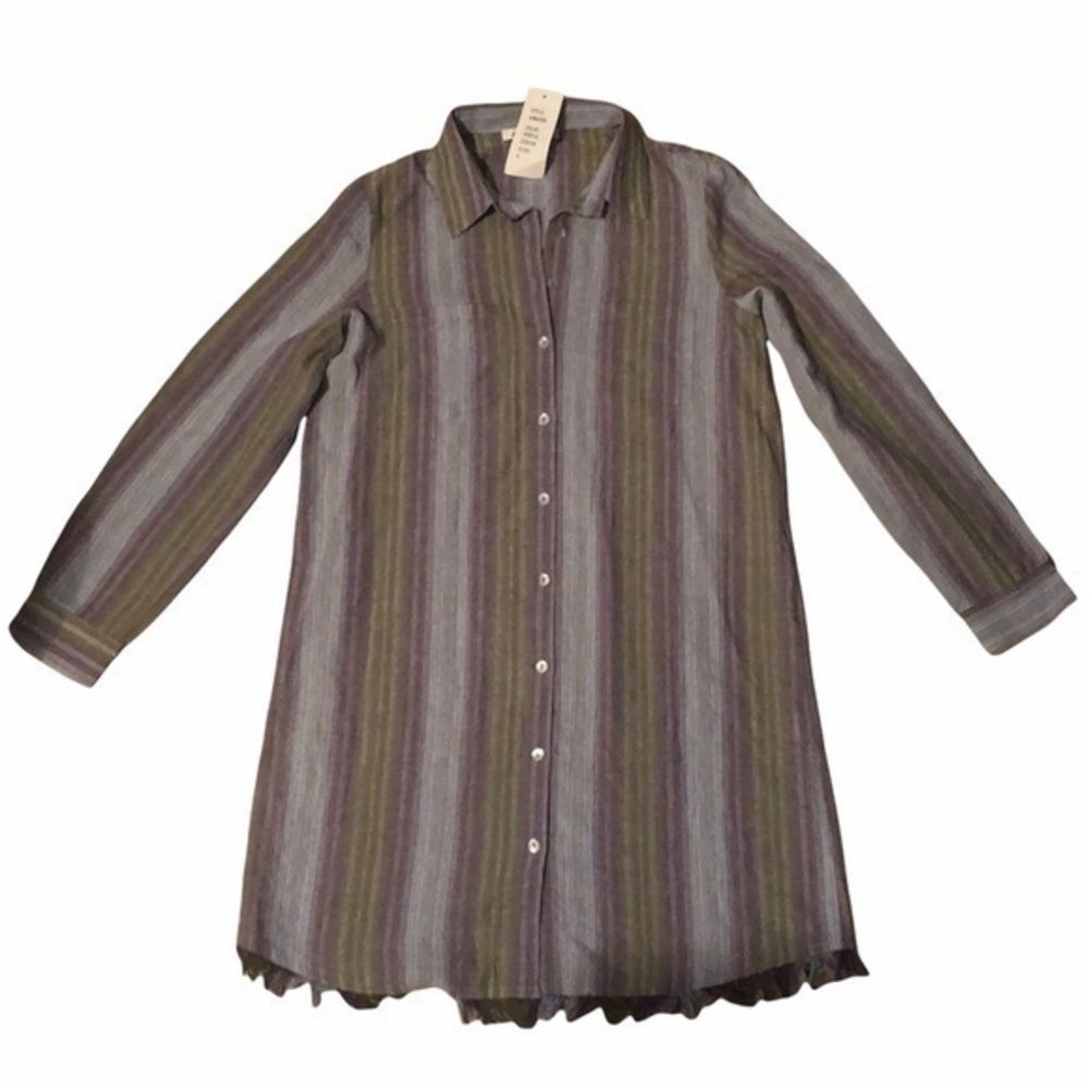 Joy joy striped purple green dress NWT